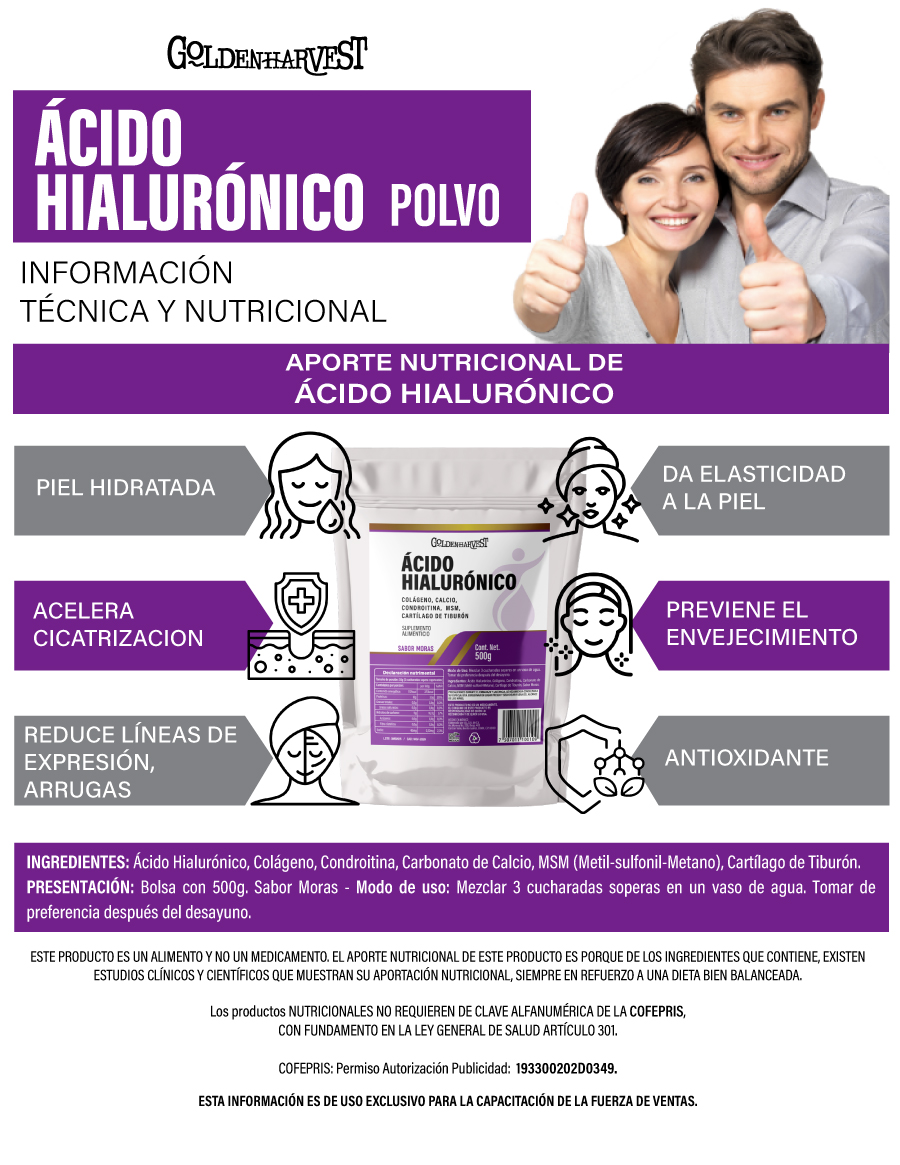 ÁCIDO HILALURÓNICO C/500G MORAS - Imagen 3