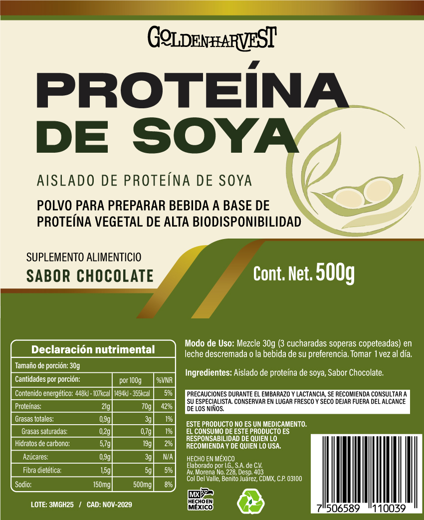 PROTEÍNA DE SOYA 500g CHOCOLATE - Imagen 2